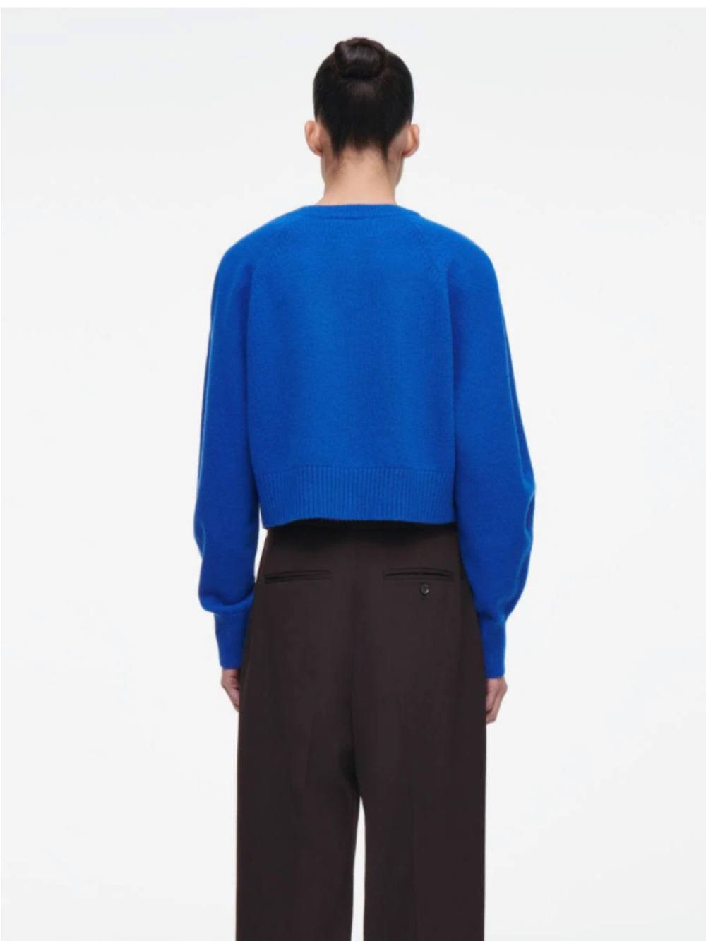 COS Cropped Wool Cardigan - Blue - Picture 2 of 5